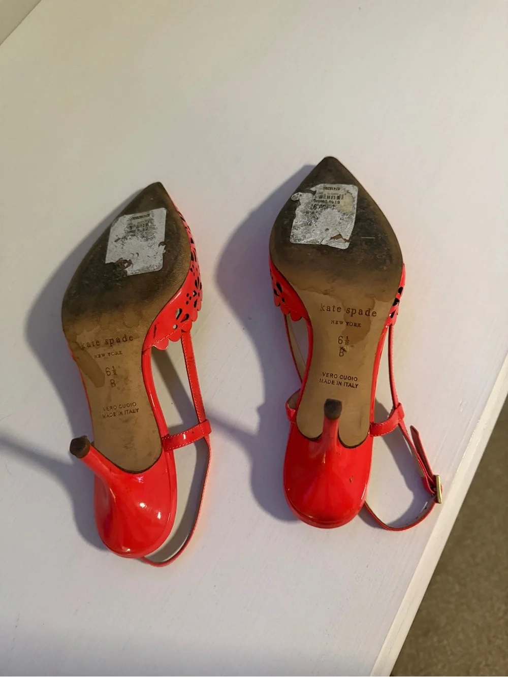 kate spade Coral Laser-Cut Pointed Slingback Heels